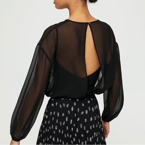 Aritzia Wilfred Talmont blouse bodysuit black Size Medium - Picture 3 of 9